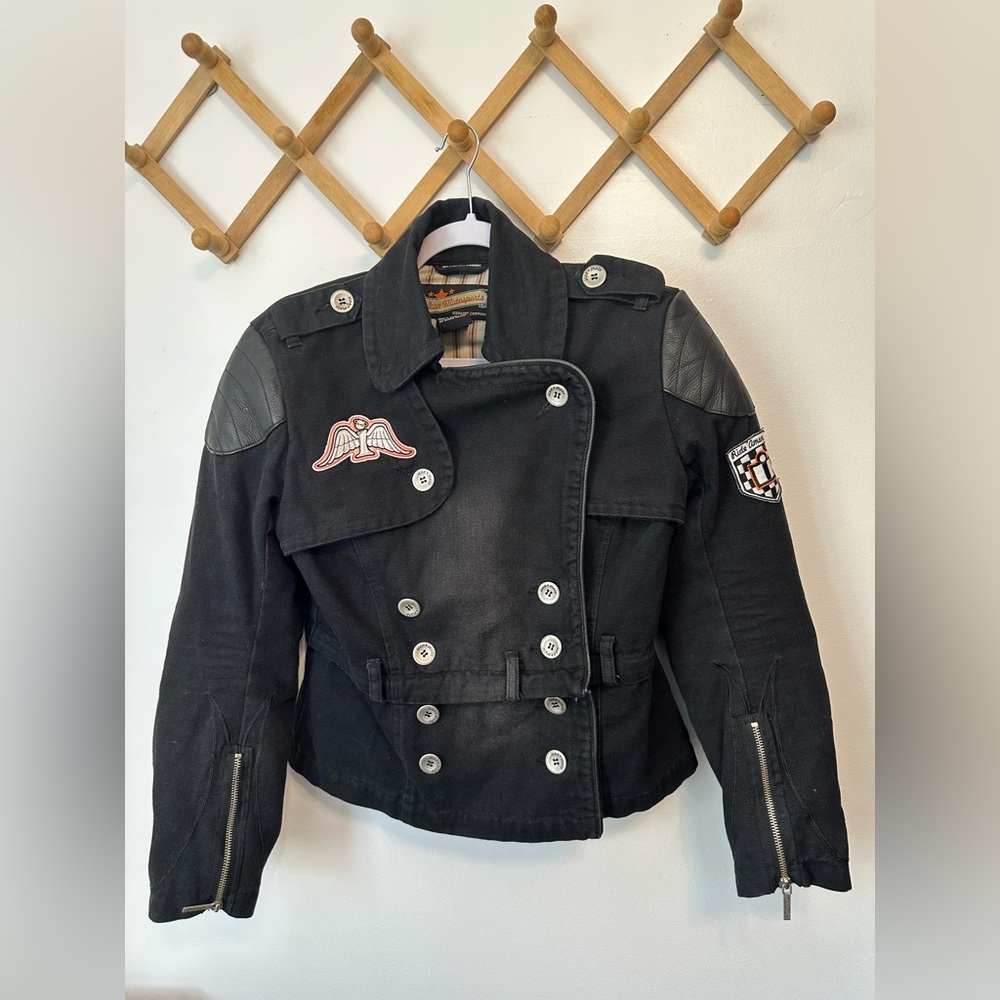 Icon Motosport Women's Embroidered Padded Biker Button Patch Embroidered‎ Medium
